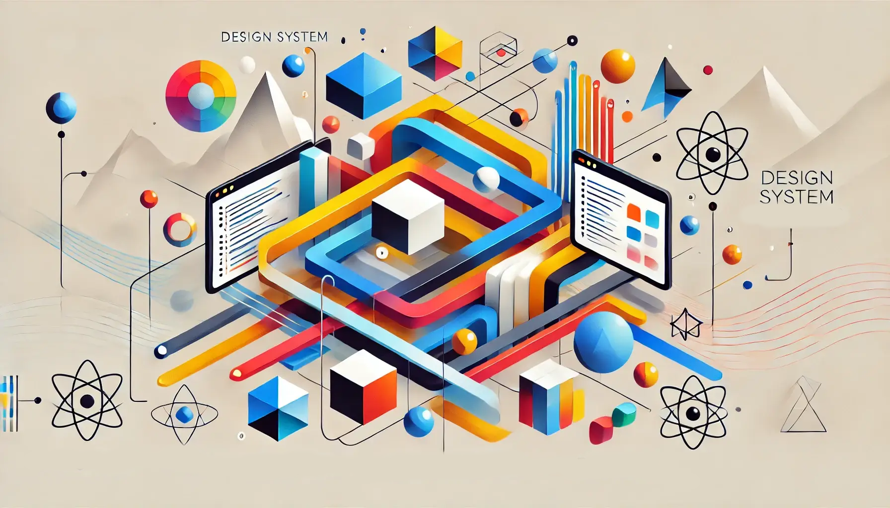 Design system with stencil illustration