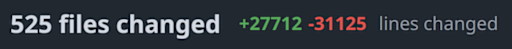 525 files changed. 27712 add et 31125 deletions