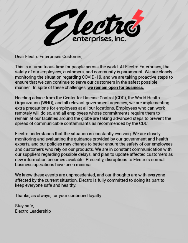 COVID-19 statement