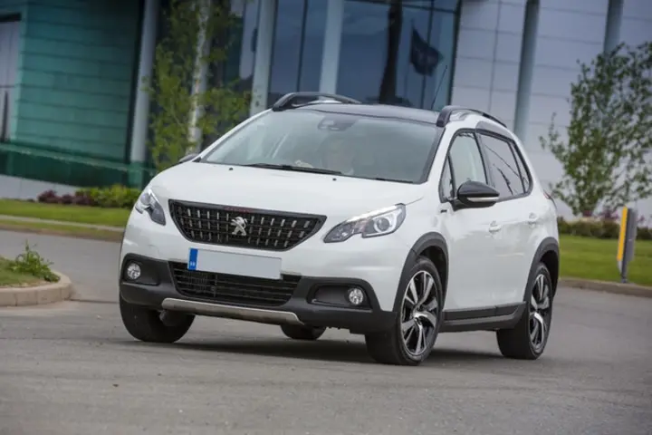 The exterior of a white Peugeot 2008