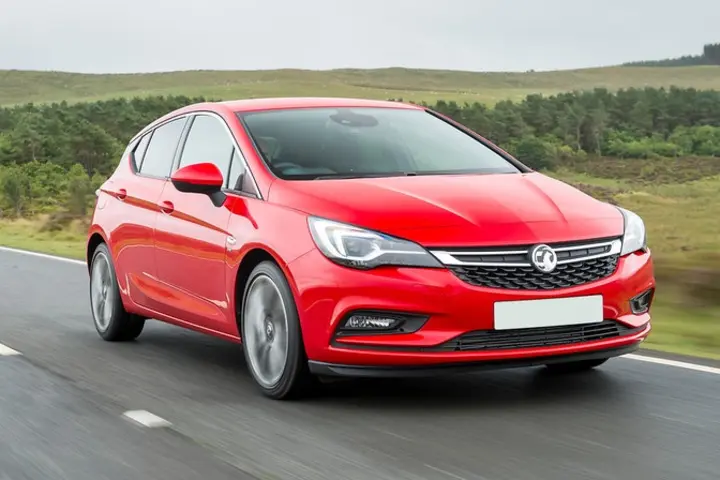 The exterior of a Red Vauxhall Astra