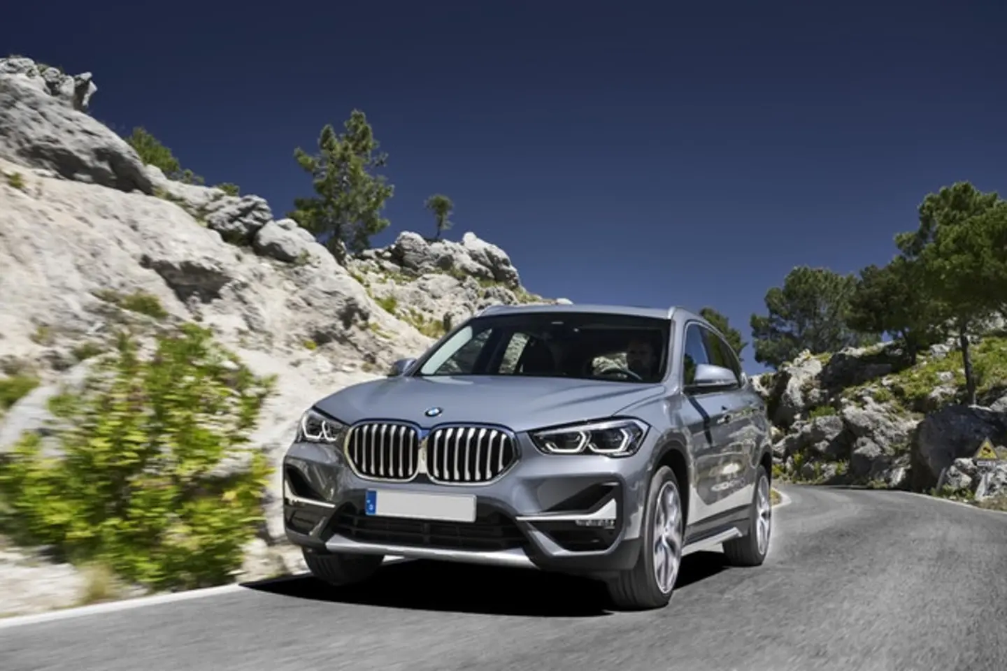 The exterior of a silver BMW X1