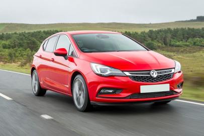 The exterior of a red Vauxhall Astra