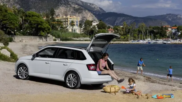 2017 Skoda Fabia estate [white] on beach