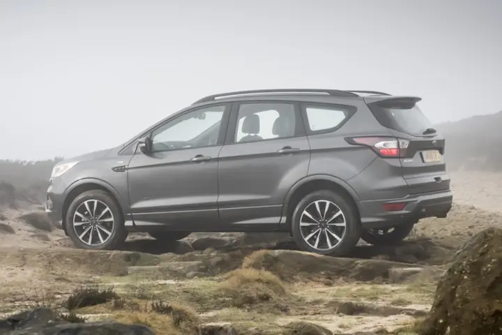 The exterior of a grey Ford Kuga