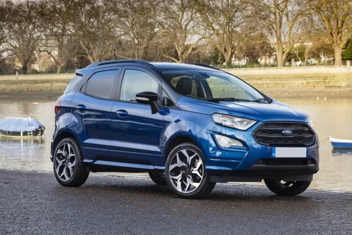 The exterior of a blue Ford Ecosport