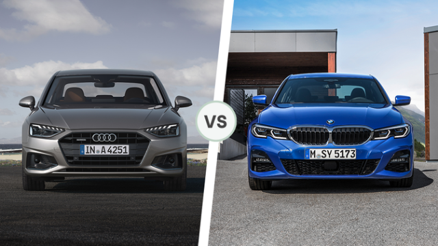 Audi A4 vs BMW 3 Series front