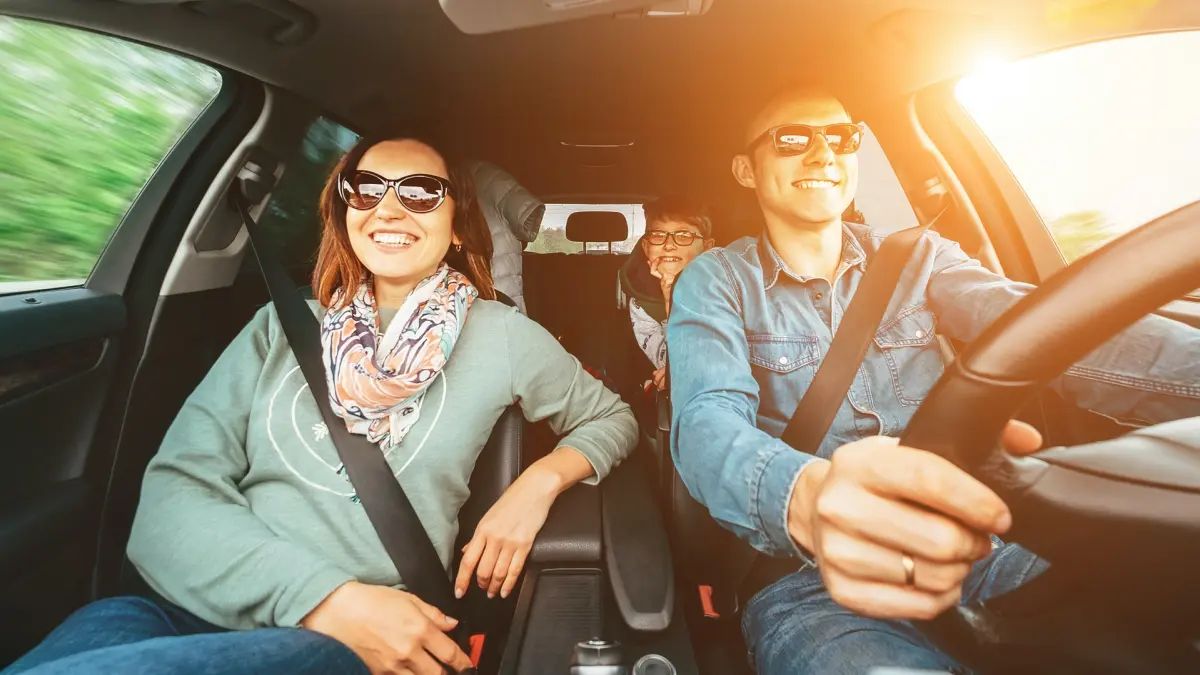 Family in a car