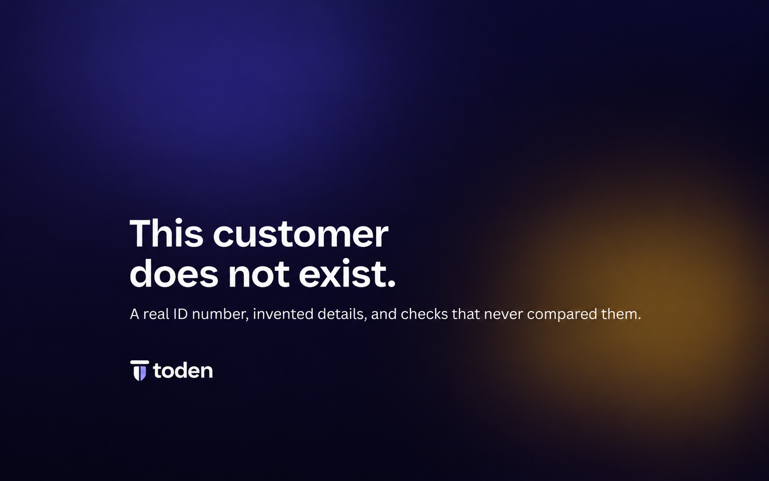 Capa editorial da Toden para "O cliente que você acabou de aprovar não existe. Como identidades sintéticas passam pela verificação KYC e como detectá-las."