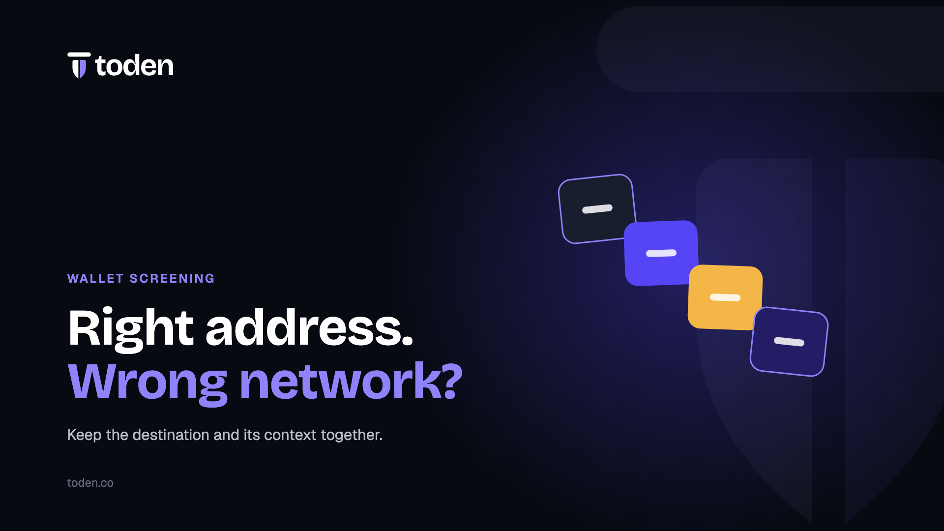 Toden illustration of connected cards for a network-specific wallet review