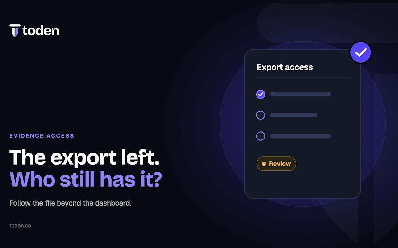 Toden illustration of a checklist for reviewing access to exported identity data