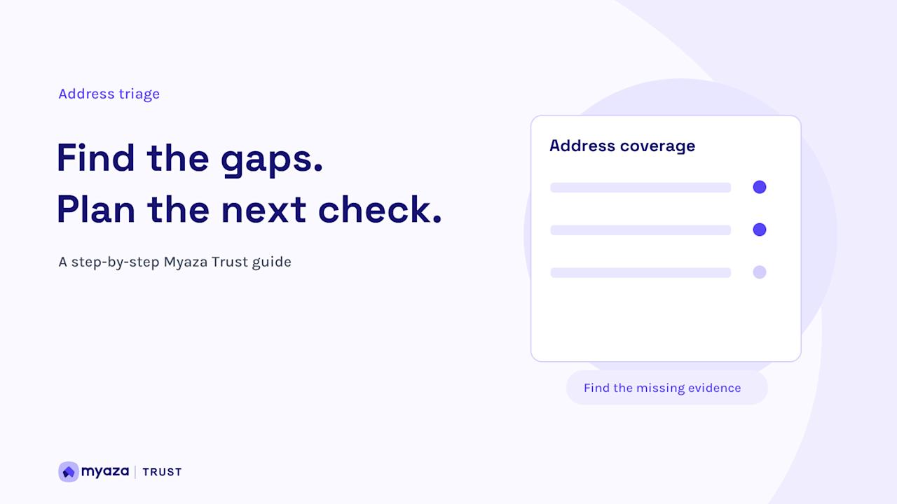 Myaza Trust editorial illustration: Find the gaps. Plan the next check.