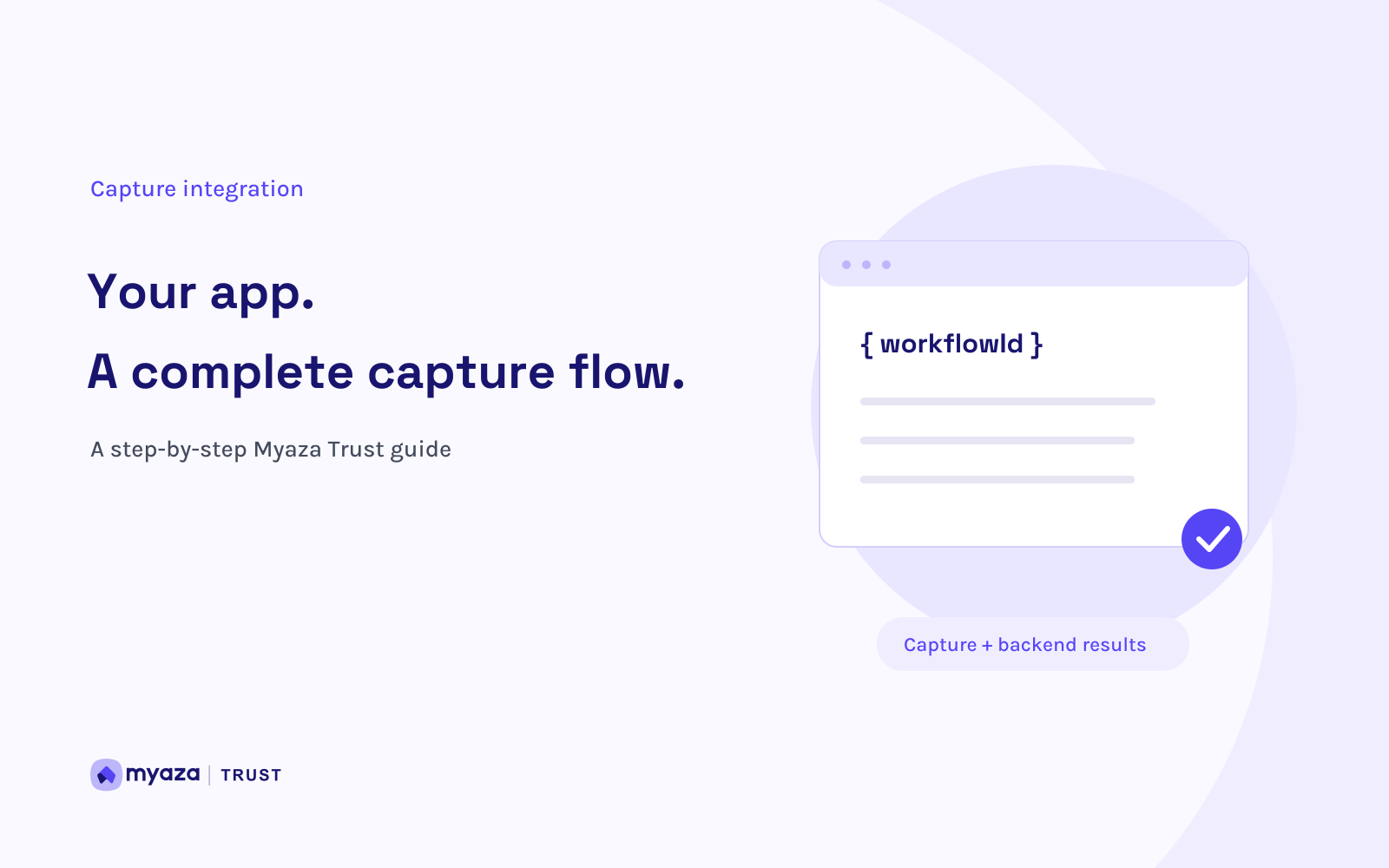 Myaza Trust editorial illustration: Your app. A complete capture flow.