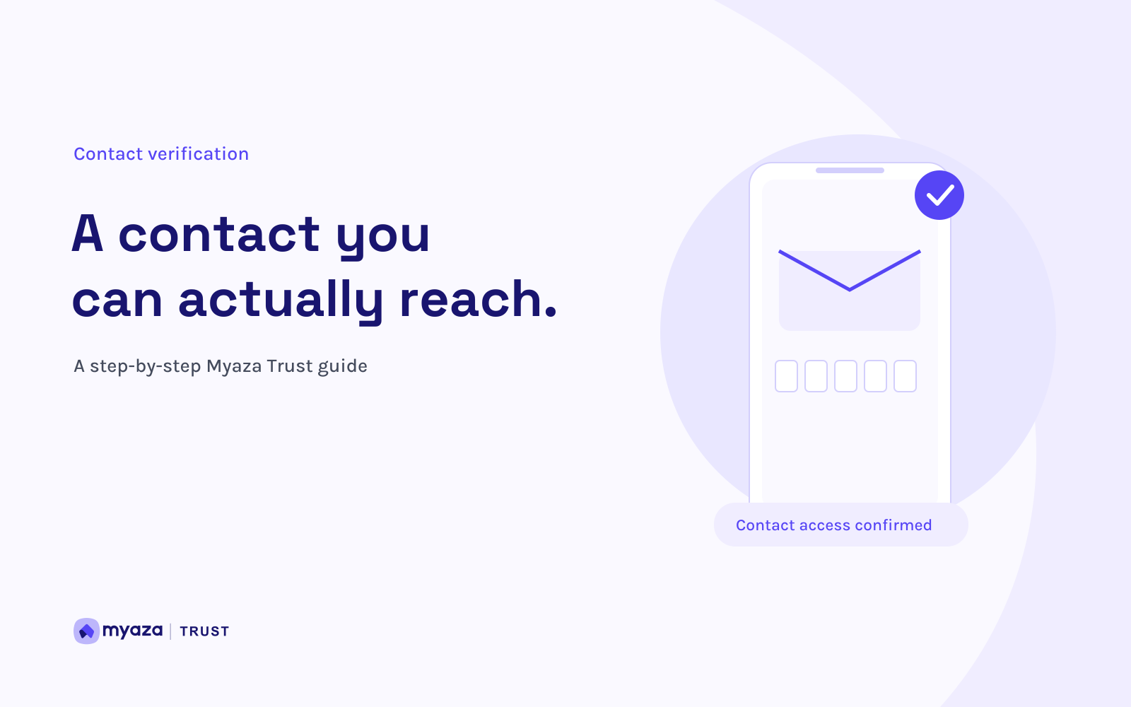 Myaza Trust editorial illustration: A contact you can actually reach.