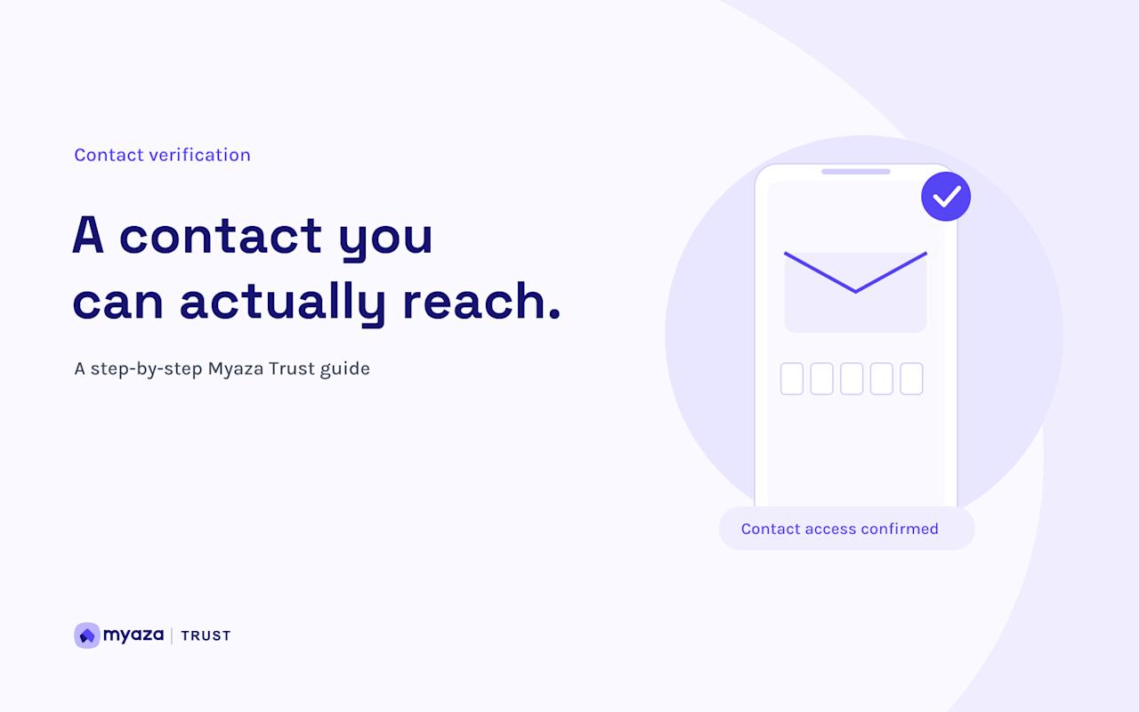 Myaza Trust editorial illustration: A contact you can actually reach.