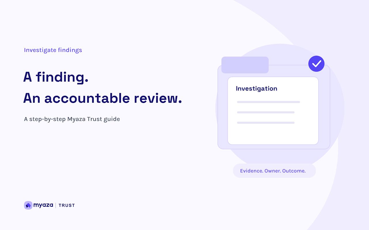 Myaza Trust editorial illustration: A finding. An accountable review.