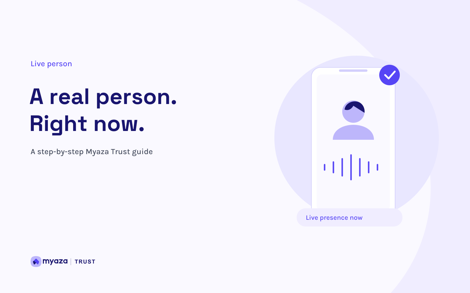 Myaza Trust editorial illustration: A real person. Right now.