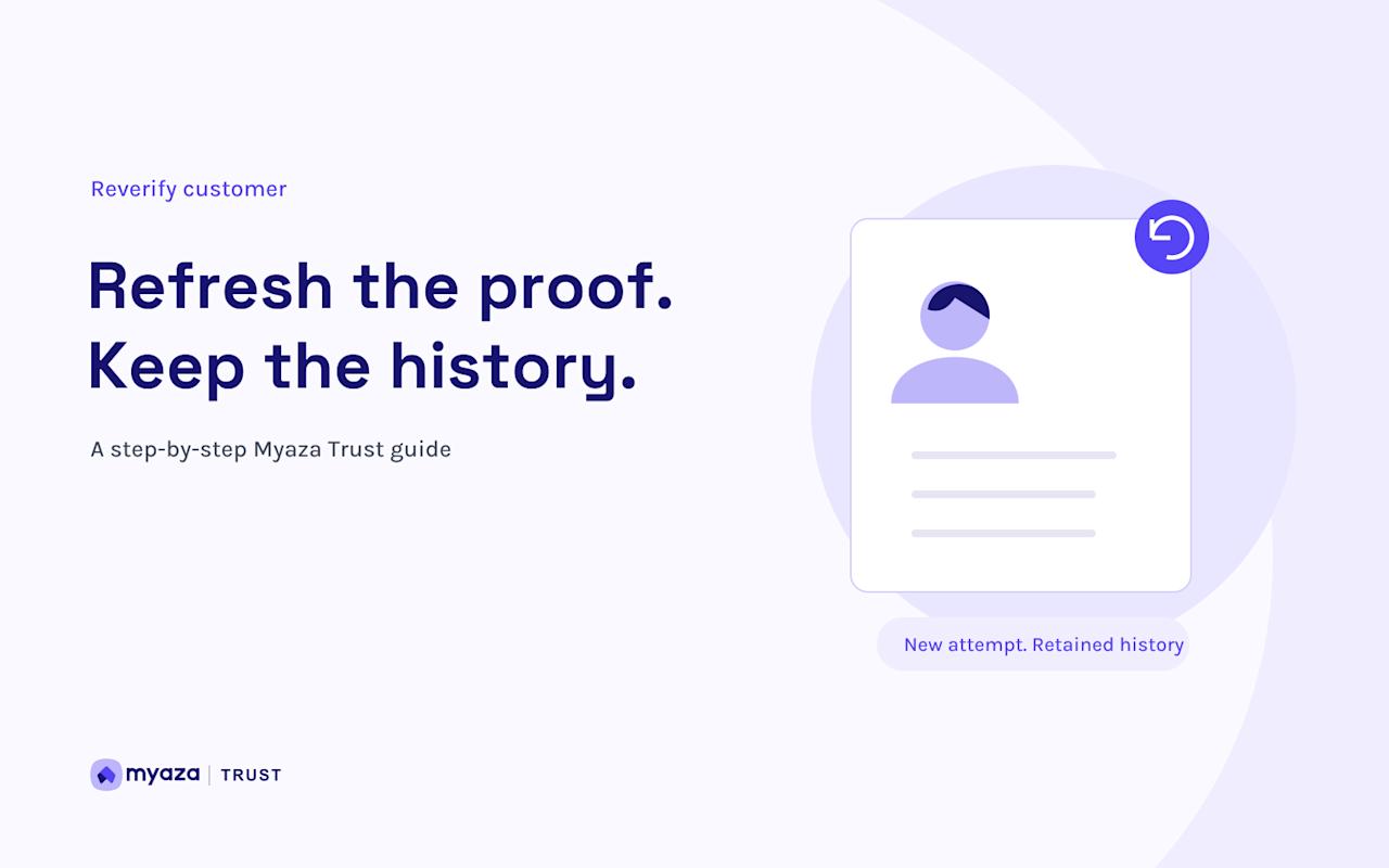 Myaza Trust editorial illustration: Refresh the proof. Keep the history.