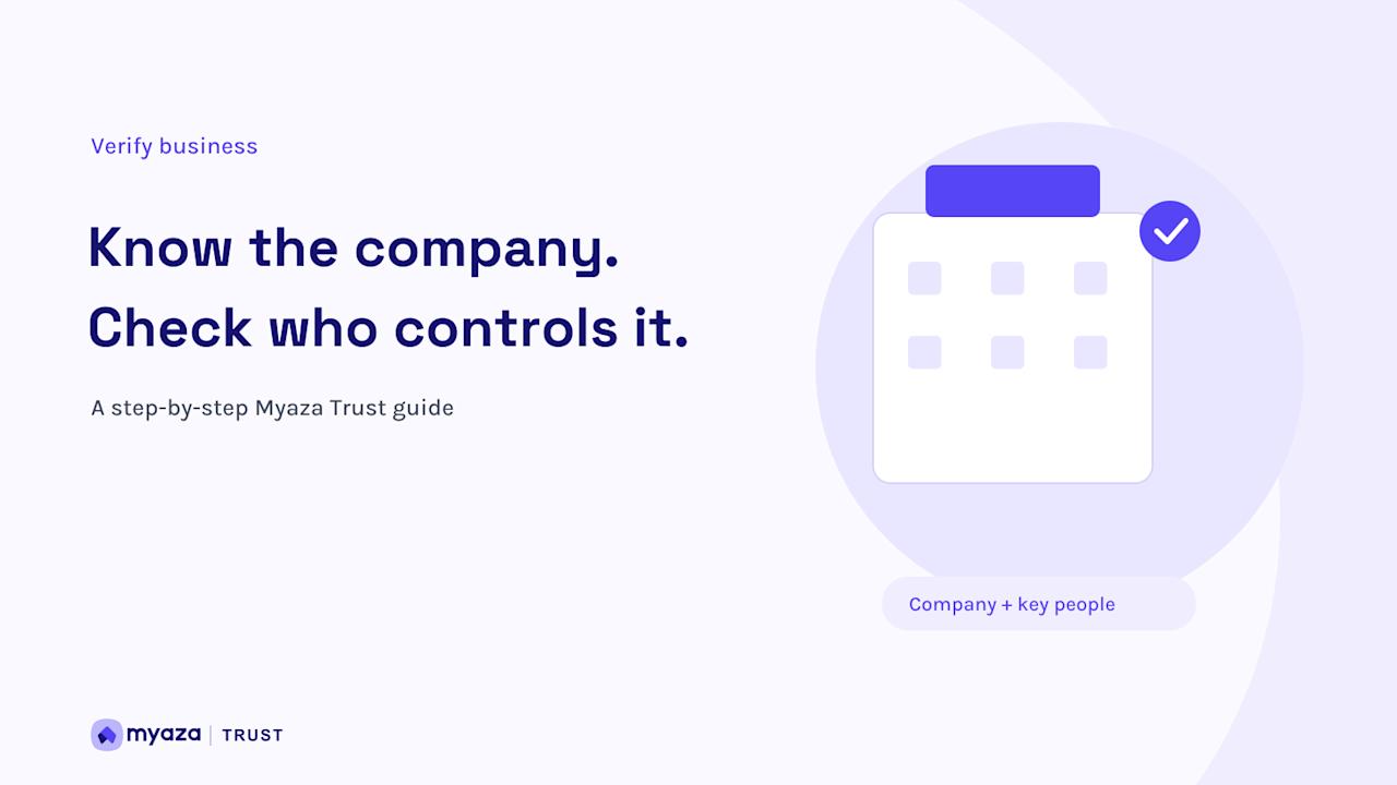Myaza Trust editorial illustration: Know the company. Check who controls it.