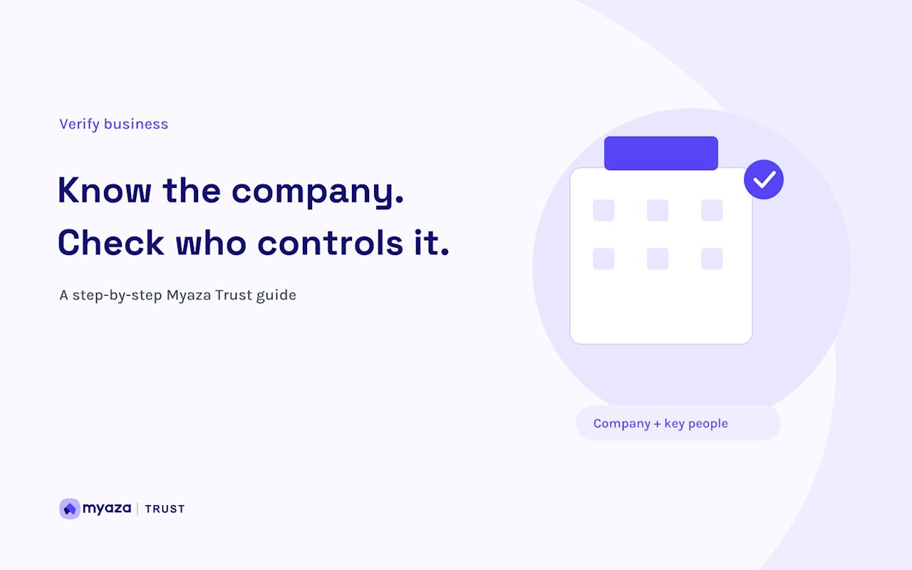 Myaza Trust editorial illustration: Know the company. Check who controls it.