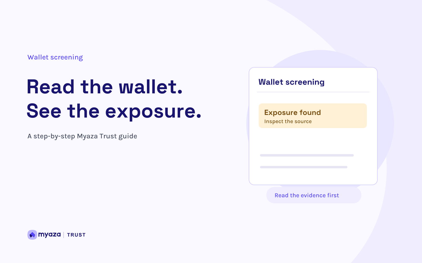 Myaza Trust editorial illustration: Read the wallet. See the exposure.