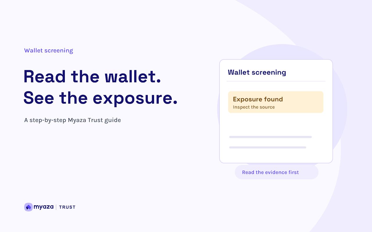 Myaza Trust editorial illustration: Read the wallet. See the exposure.