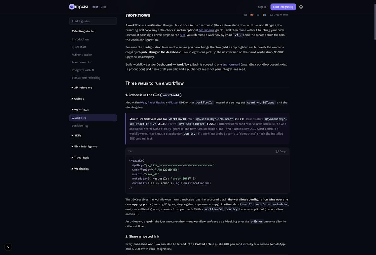 Integration reference: Three ways to run a workflow