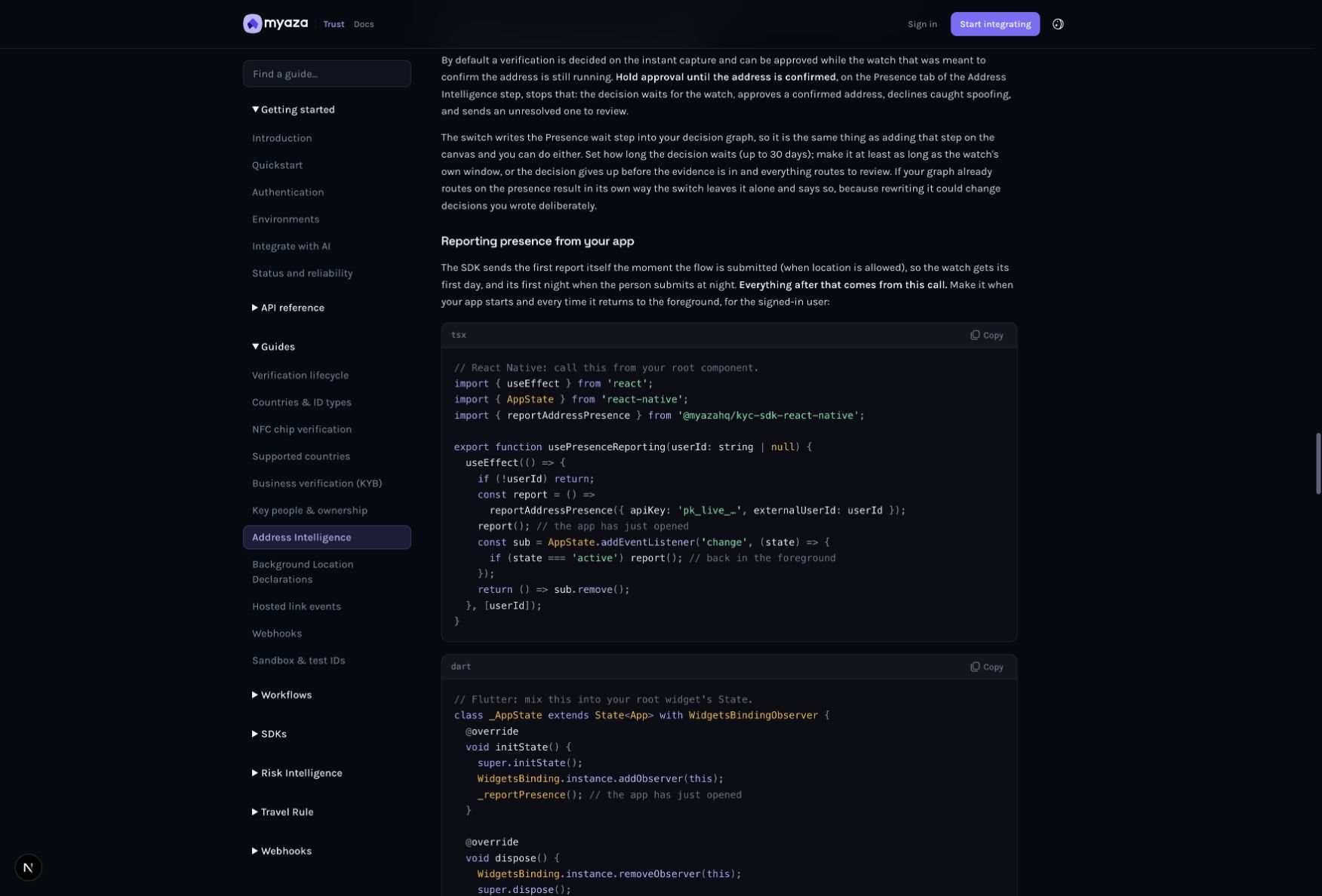 Integration reference: Reporting presence from your app