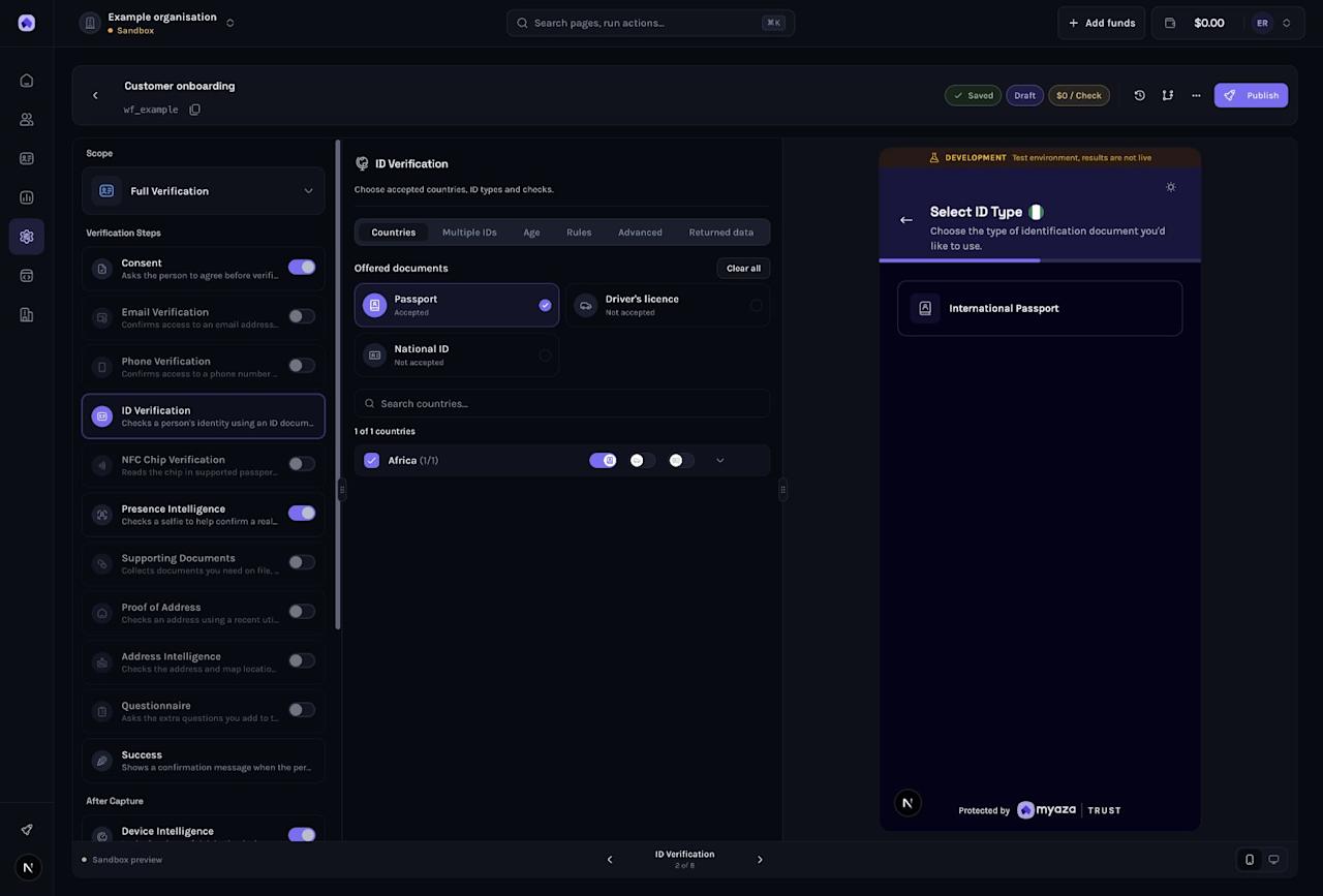 Dashboard example: Choose supported IDs in the workflow