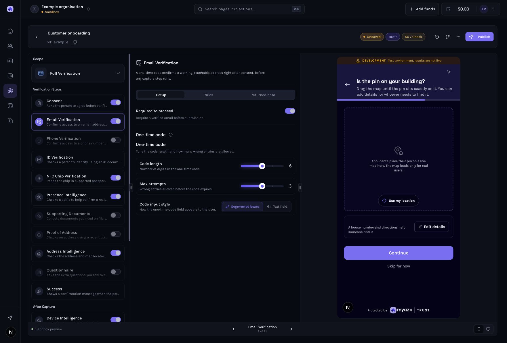 Dashboard example: Configure the workflow code step