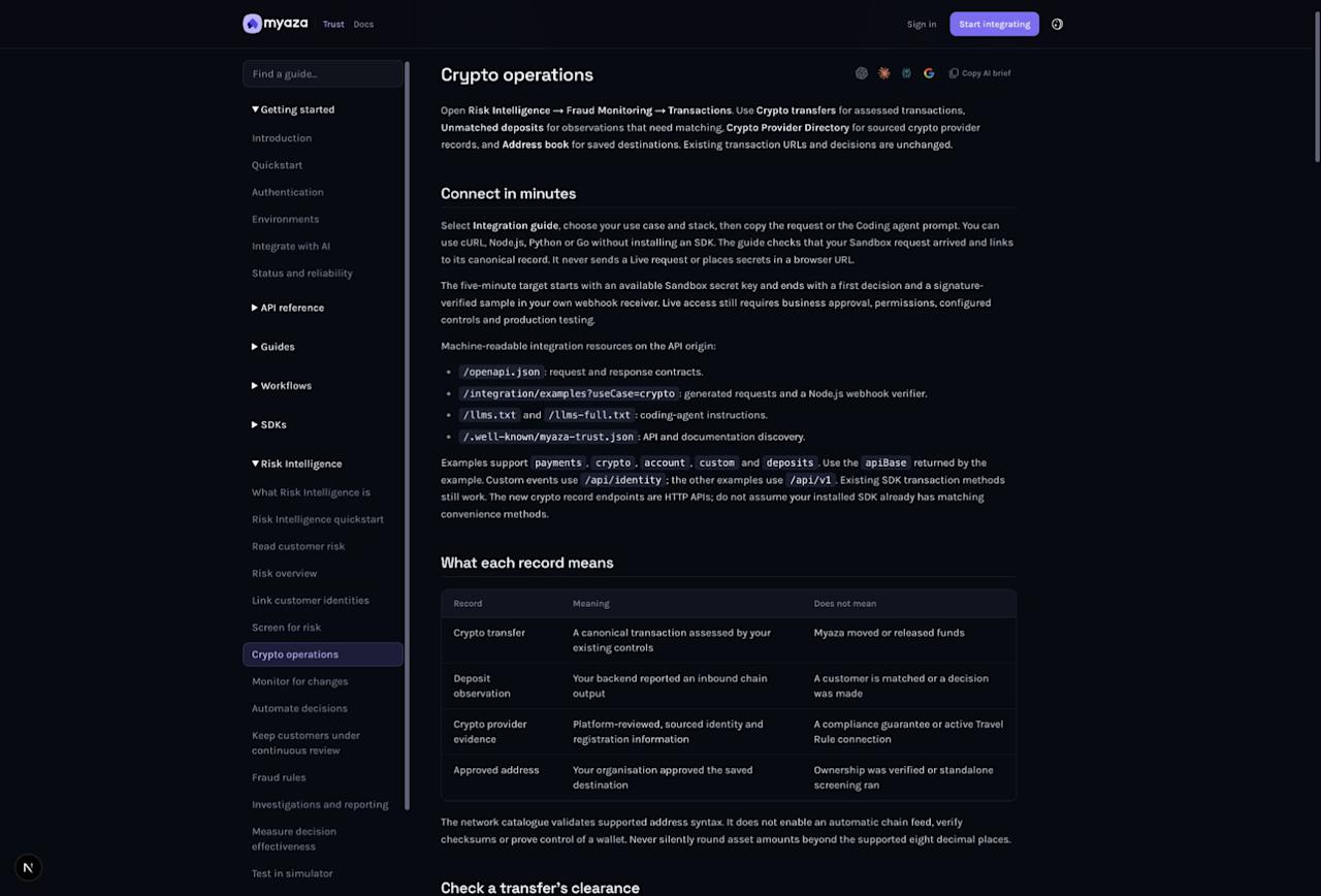 Integration reference: Crypto operations