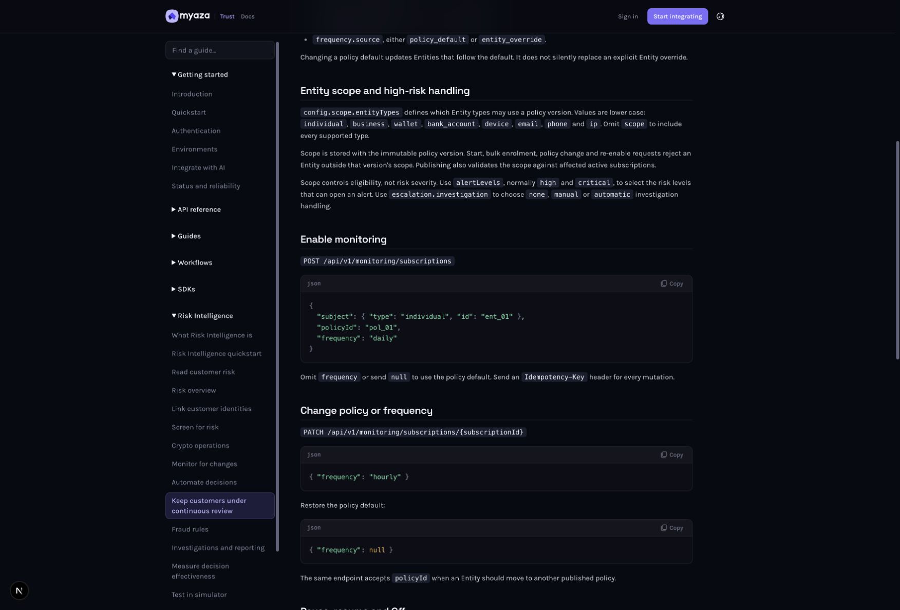 Integration reference: Enable monitoring