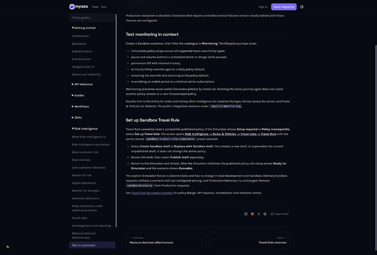 Integration reference: Set up Sandbox Travel Rule