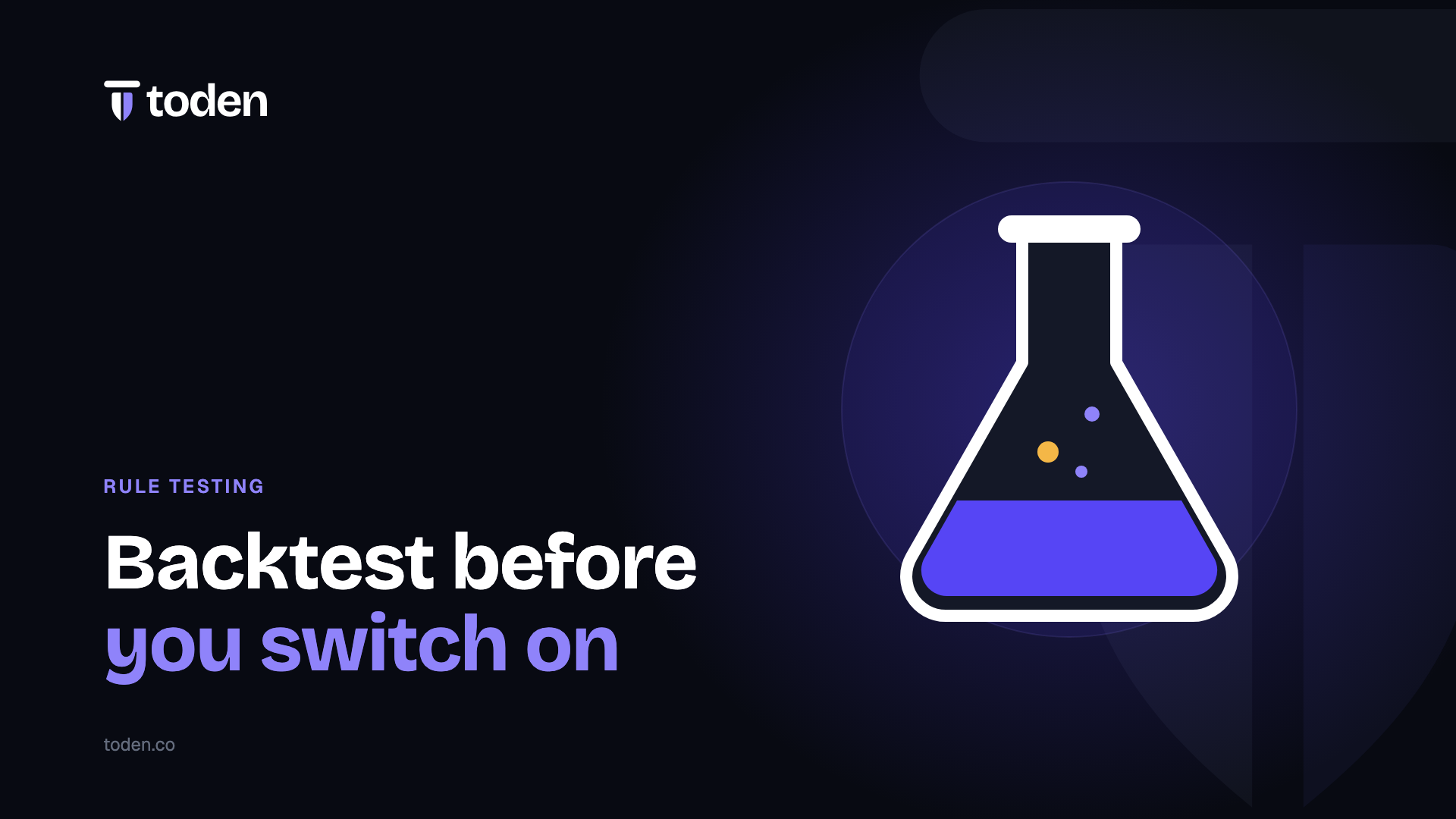 Título "Faça um teste antes de ligar" ao lado da ilustração de um frasco de laboratório com bolhas, sobre um degradê creme quente.