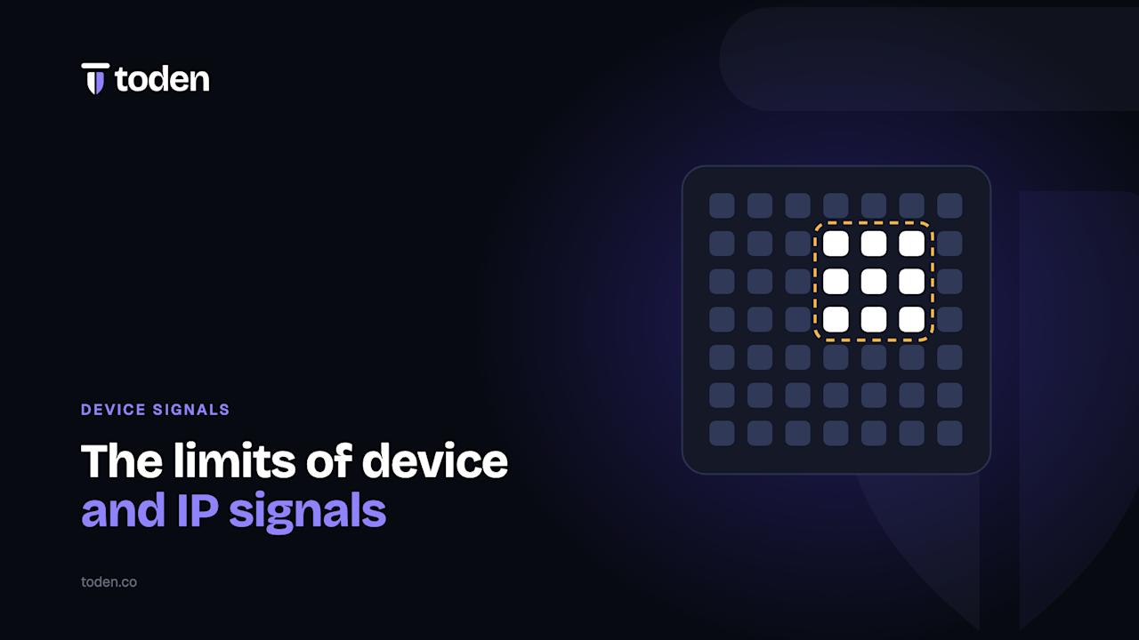 Titre « Les limites des signaux des appareils et des signaux IP » accompagné d'une illustration d'une grille d'appareils avec un groupe mis en évidence, sur un dégradé crème chaud.