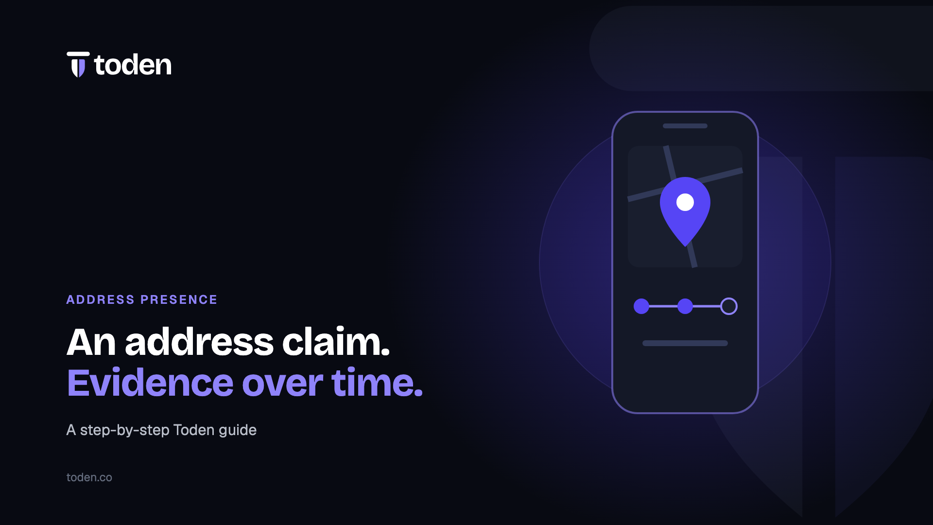 Toden editorial illustration: An address claim. Evidence over time.