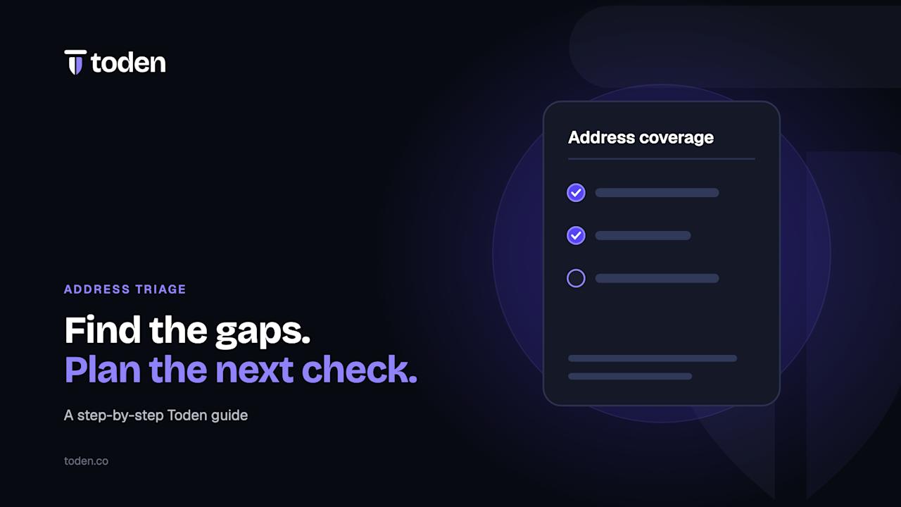 Toden editorial illustration: Find the gaps. Plan the next check.