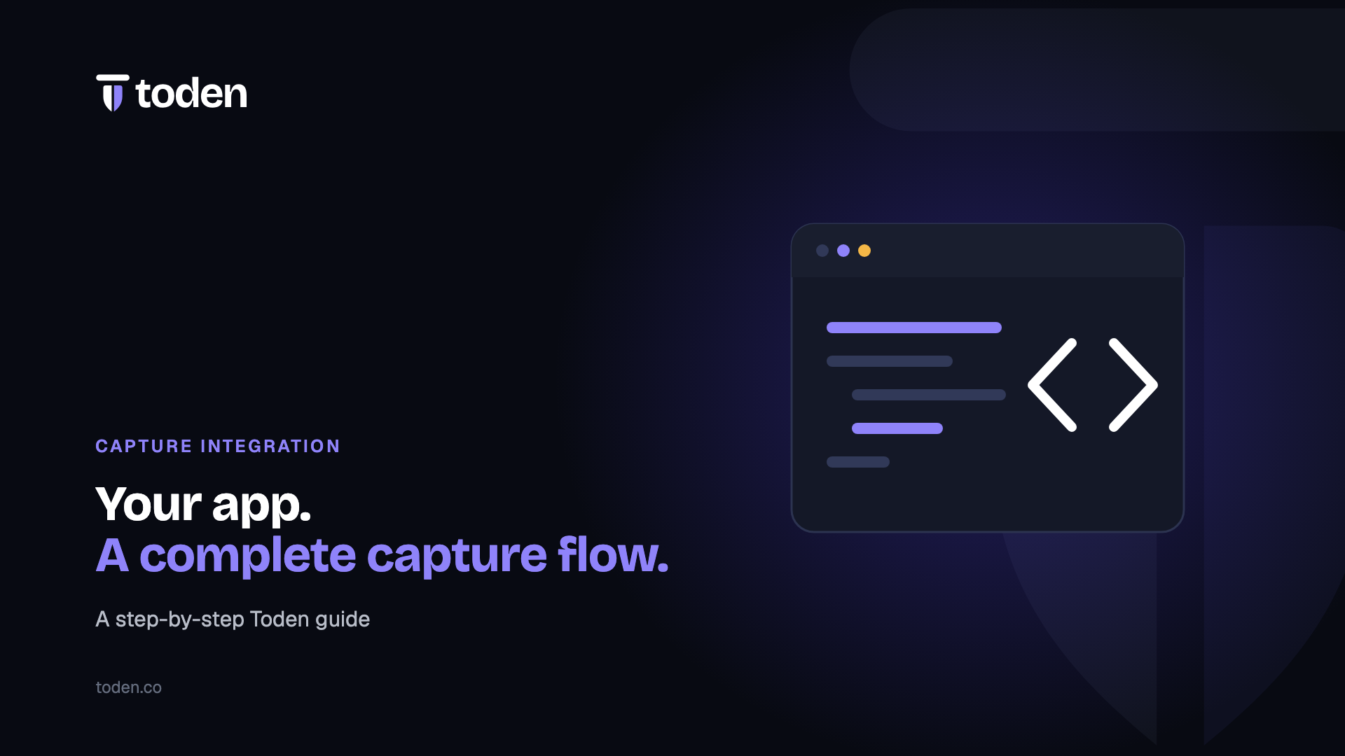 Toden editorial illustration: Your app. A complete capture flow.