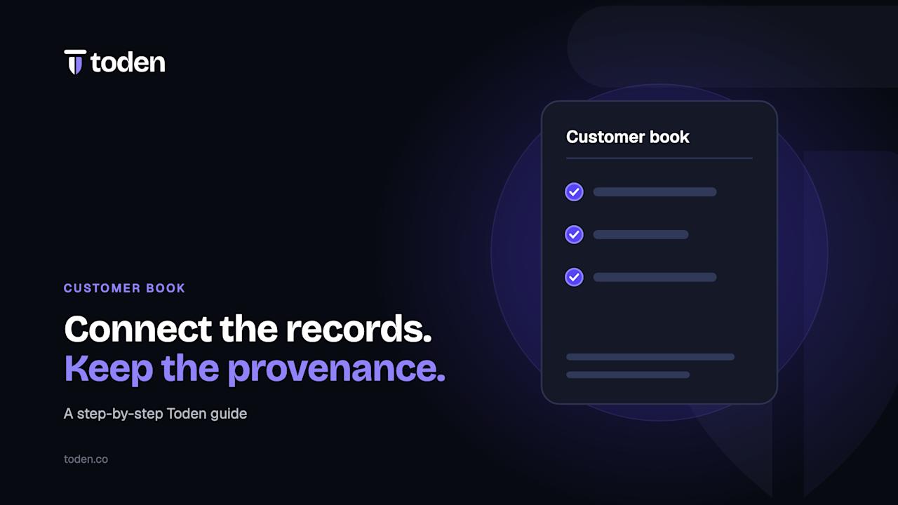 Toden editorial illustration: Connect the records. Keep the provenance.