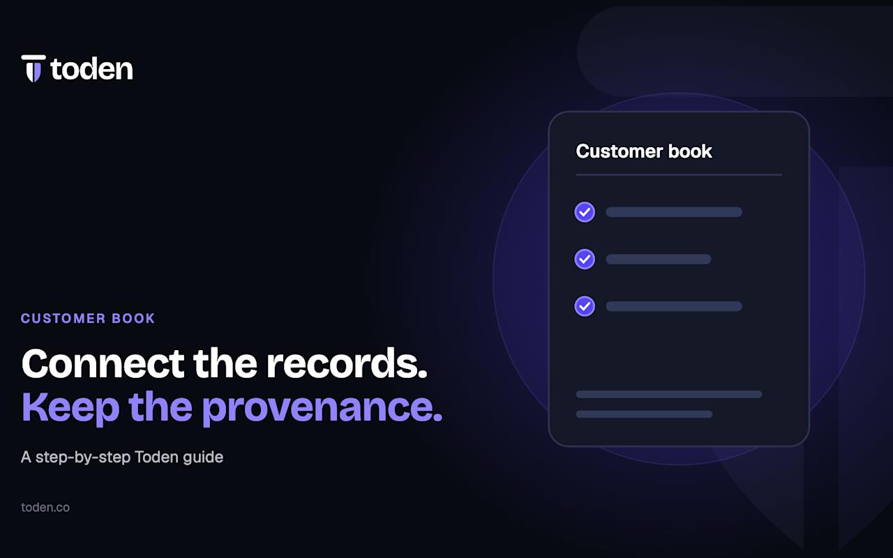 Toden editorial illustration: Connect the records. Keep the provenance.