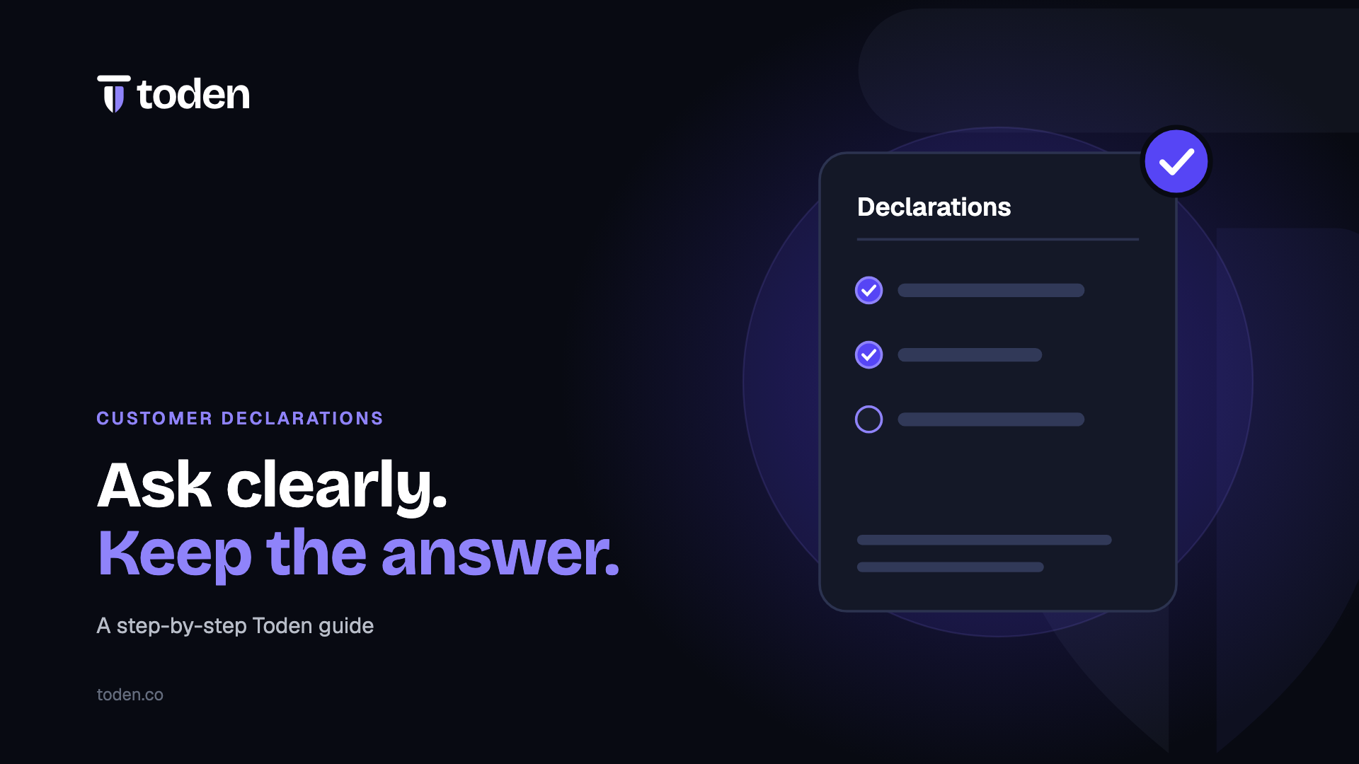 Toden editorial illustration: Ask clearly. Keep the answer.