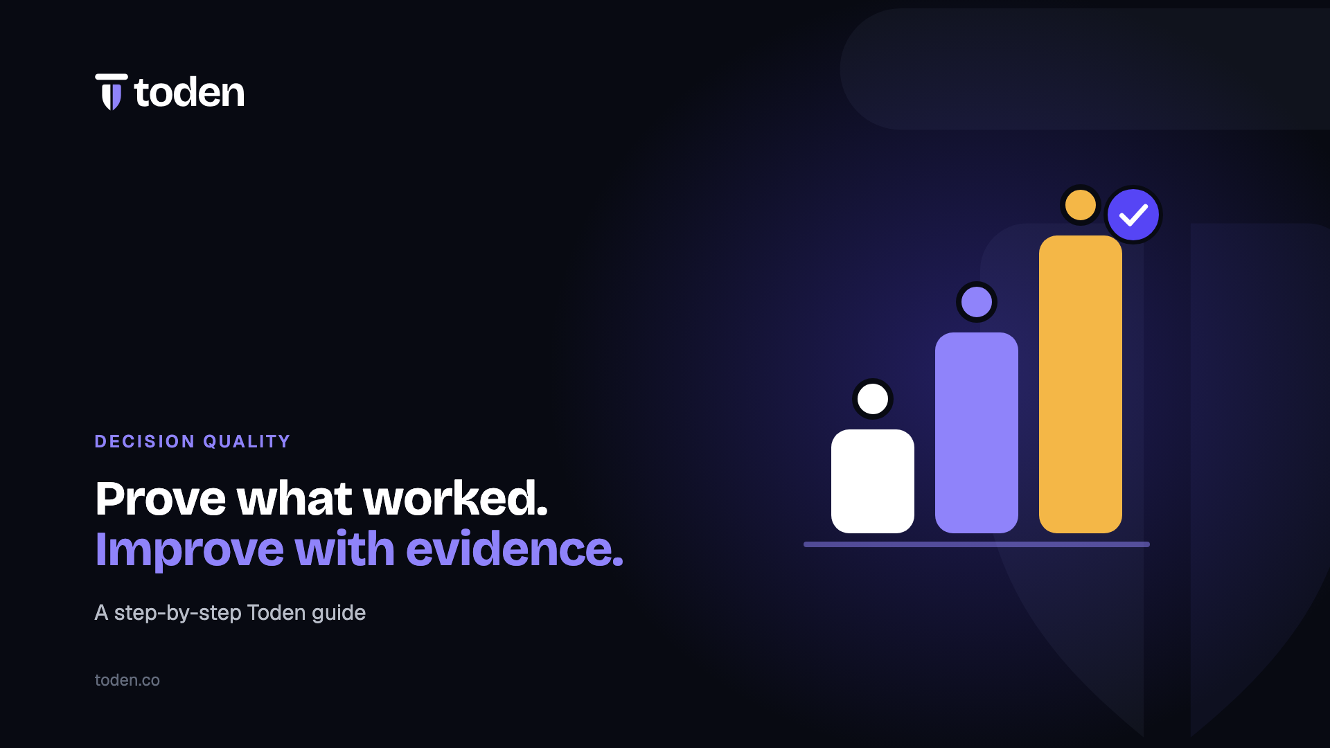 Toden editorial illustration: Prove what worked. Improve with evidence.