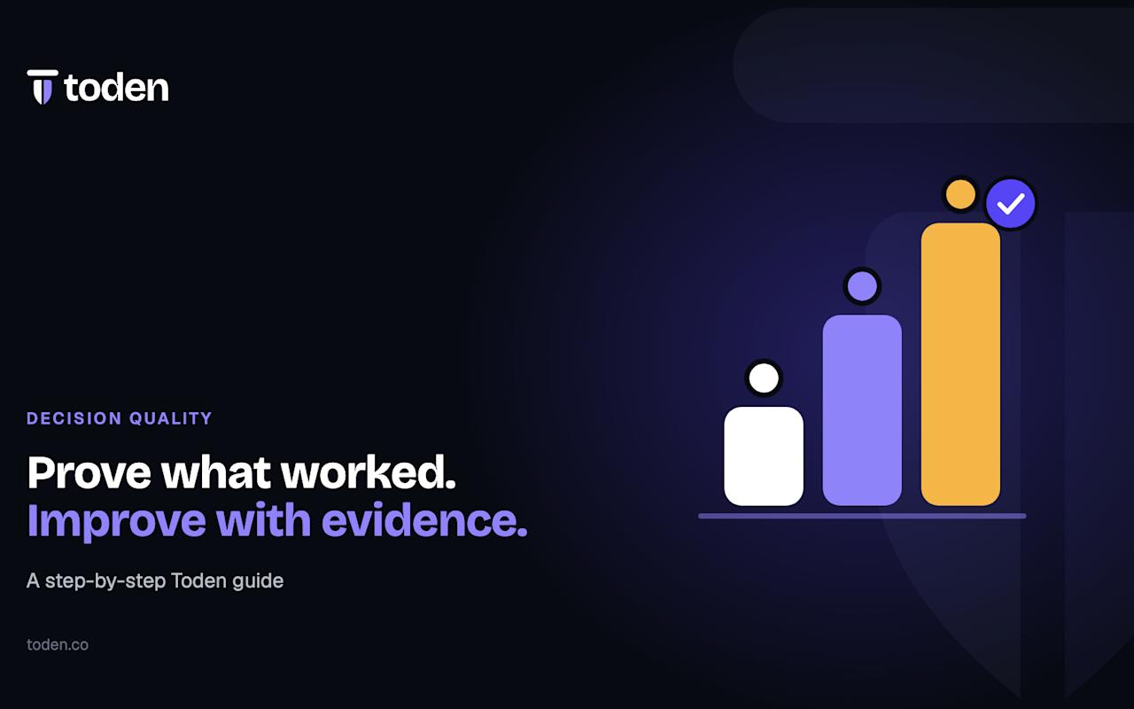 Toden editorial illustration: Prove what worked. Improve with evidence.