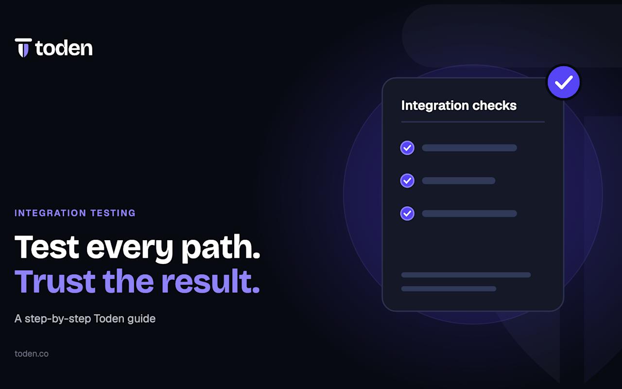 Toden editorial illustration: Test every path. Trust the result.