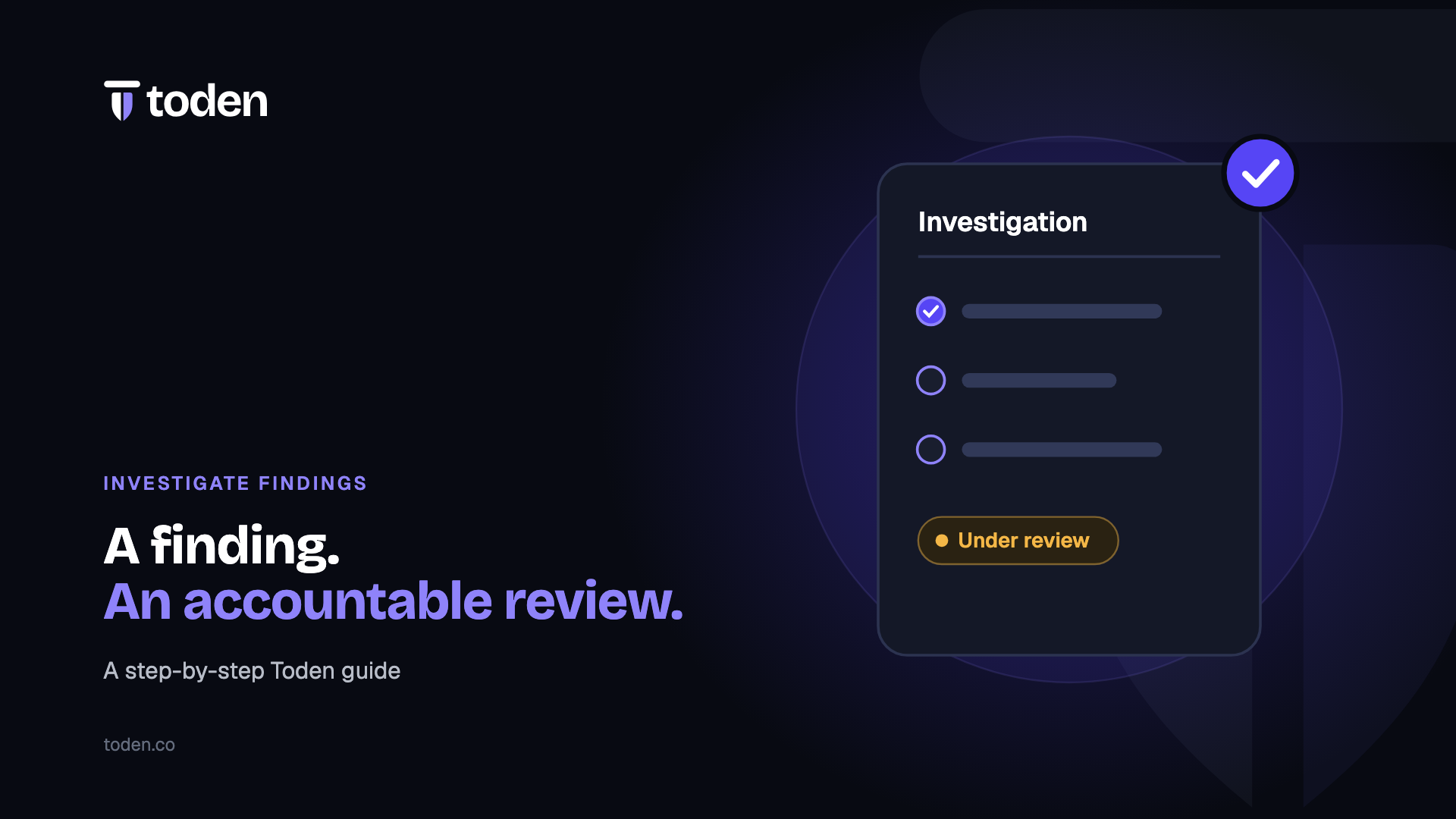 Toden editorial illustration: A finding. An accountable review.