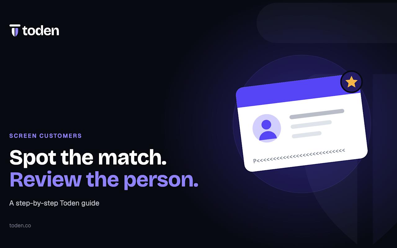 Toden editorial illustration: Spot the match. Review the person.