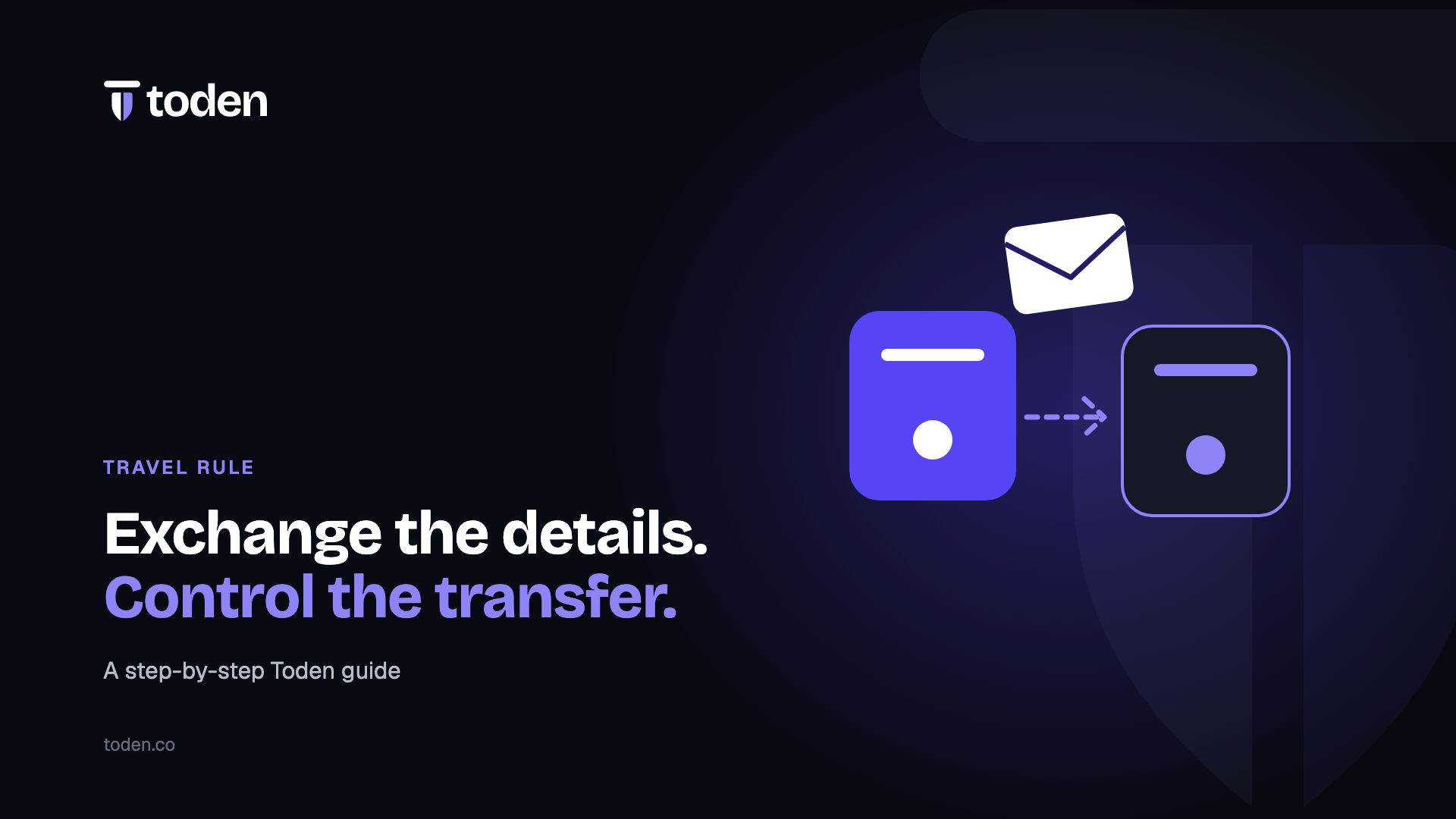 Toden editorial illustration: Exchange the details. Control the transfer.