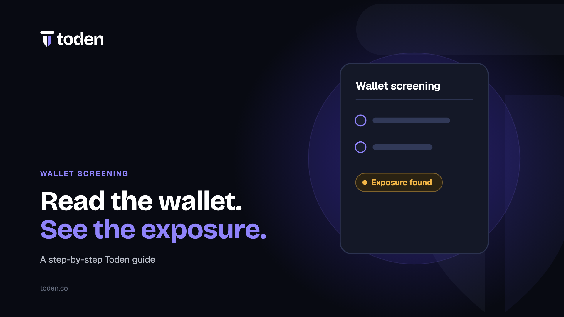 Toden editorial illustration: Read the wallet. See the exposure.