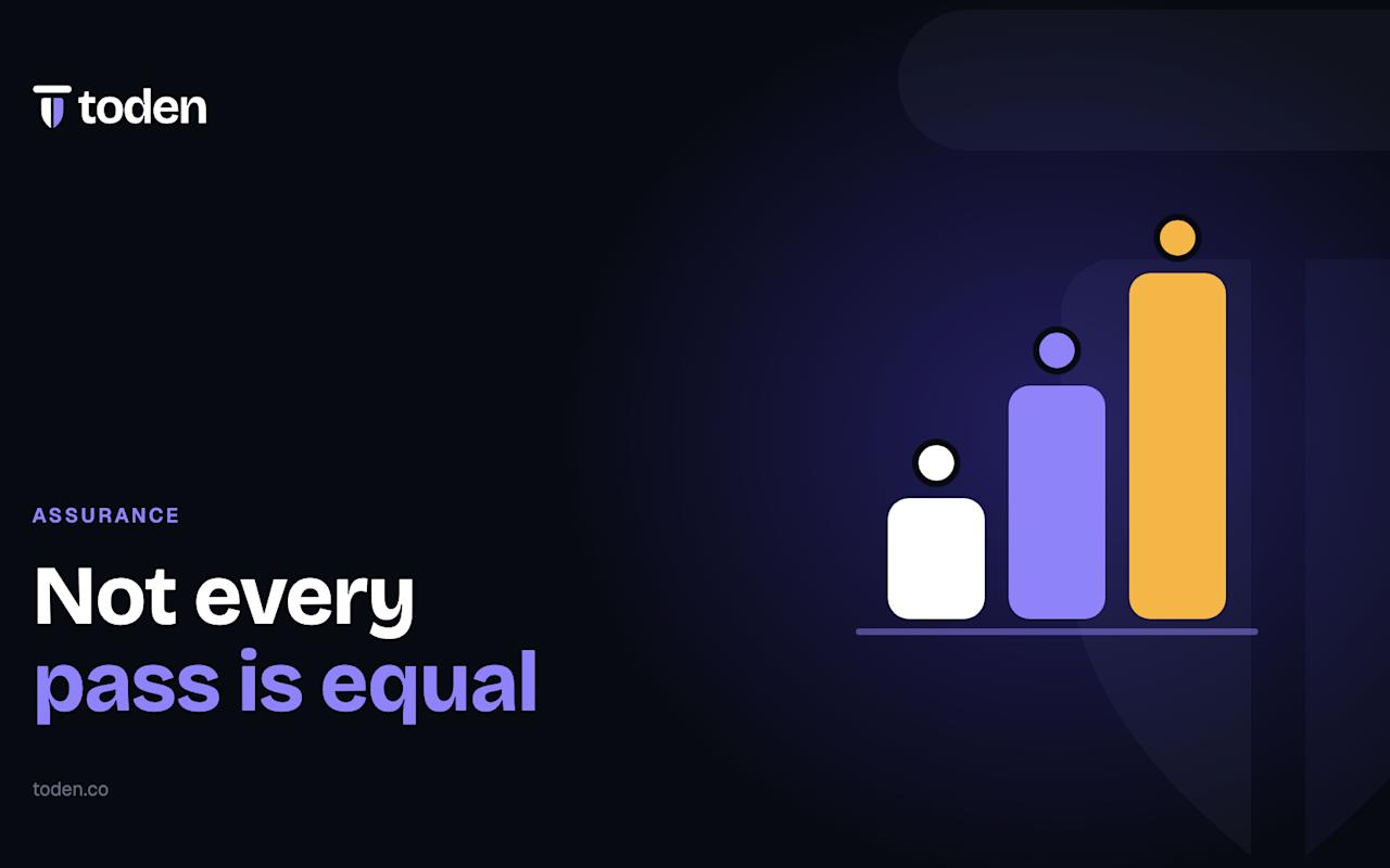 Headline "Not every pass is equal" beside an illustration of three rising tiers, on a vivid purple gradient.