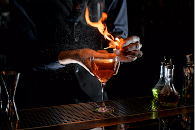 Cocktail On Fire Smoked